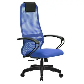Кресло для руководителя Metta B-8 синие (сетка/ткань, пластик)