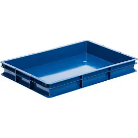 Ящик (лоток) универсальный хлебный из ПНД 600x400x75 мм синий