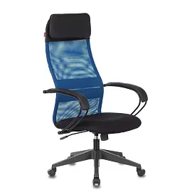 Кресло для руководителя Easy Chair 655 TTW синее/черное (искусственная кожа/сетка/ткань, пластик)