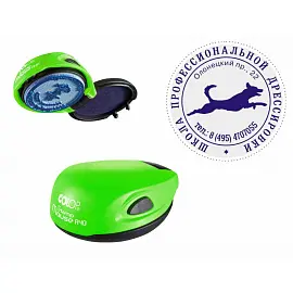 Оснастка для печати круглая Colop Stamp Mouse R40 40 мм с крышкой зеленая