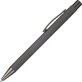 Ручка шариковая автоматическая синяя корпус soft touch (графитовый корпус, толщина линии 0.7 мм)