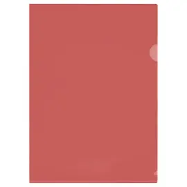 Папка-уголок СТАММ А4, 100мкм, пластик, прозрачная, красная