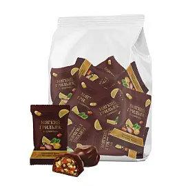 Конфеты шоколадные Мягкий грильяж с цукатами 500 г