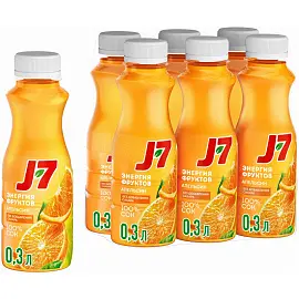 Сок J7 апельсин с мякотью 0.3л ПЭТ 6шт/уп