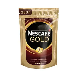 Кофе молотый в растворимом NESCAFE (Нескафе) "Gold", сублимированный, 130 г, мягкая упаковка, 12402924