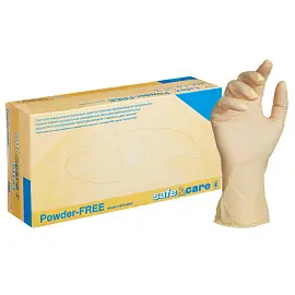 Перчатки медицинские смотровые латексные Safe and Care TL/DL 202 нестерильные двойного хлорирования размер XS (5-6) желтые (100 штук в упаковке)