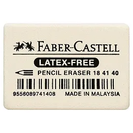 Ластик Faber-Castell "Latex-Free", прямоугольный, синтетический каучук, 37*25*7мм
