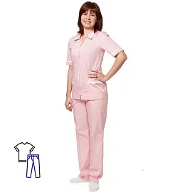 Костюм медицинский женский м09-КБР розовый (размер 56-58, рост 158-164)