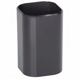 Подставка-стакан СТАММ "Визит", пластиковая, квадратная, черная