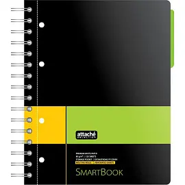 Бизнес-тетрадь Attache Selection Smartbook А5 120 листов желтая/зеленая в линейку на спирали (181х212 мм)