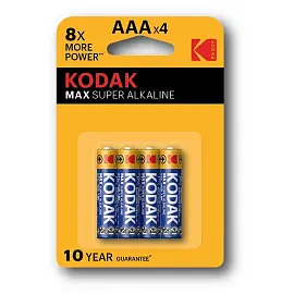 Батарейка AAA мизинчиковая Kodak Max 4 штуки в упаковке