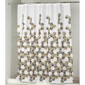 Штора для ванной и душа текстильная Мозайка 180х200см, цв. серый, 67431