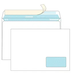 Конверт BusinessPost C4 100 г/кв.м белый стрип с внутренней запечаткой с правым окном (250 штук в упаковке)