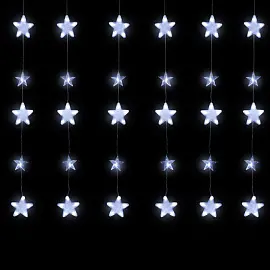 Электрогирлянда Бахрома Звездочки белый свет 48 лампочек 2.4x0.9 м