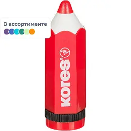 Точилка для карандашей Kores Карандаш пластиковая с контейнером цвет ассорти