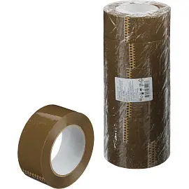 Клейкая лента упаковочная 48 мм х 132 м 45 мкм коричневая (6 штук в упаковке)