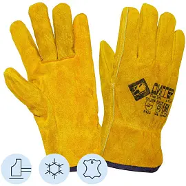 Перчатки защитные утепленные от порезов и проколов ДИГГЕР цельноспилковые желтые (Размер 10,5)