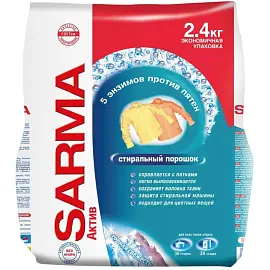 Порошок стиральный универсальный Sarma Актив горная свежесть 2.4 кг