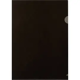 Папка-уголок Комус Line A4 пластиковая 180 мкм черная (10 штук в упаковке)