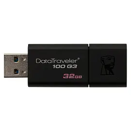 Флеш-диск 32 GB KINGSTON DataTraveler 100 G3 USB 3.0, черный, DT100G3/32GB