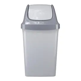 Контейнер для мусора с крышкой-вертушкой Luscan Swing 50 л пластик серый (40х35х73 см)