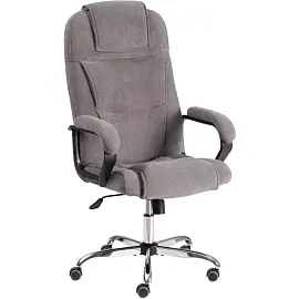 Кресло для руководителя Easy Chair Priority серое (флок, металл)
