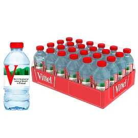 Вода минеральная Vittel негазированная 0.33 л (24 штуки в упаковке)
