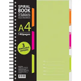 Бизнес-тетрадь Attache Selection Spiral Book A4 140 листов салатовая в клетку на спирали (230x298 мм)