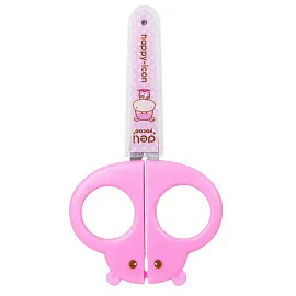 Ножницы детские 128мм Deli E6032, симметр.пласт.ручки,защитн.колп,розовый