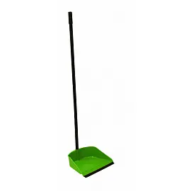 Совок для мусора с резиновой кромкой Idea (М 5194) пластик зеленый (ширина 25 см, ручка 80 см)
