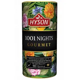 Чай листовой зеленый, черный Hyson 1001 Nights Gourmet 100 г (карамель, дыня)