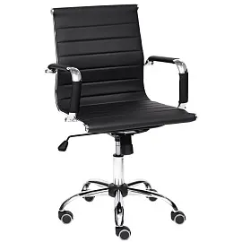 Кресло офисное TetChair Urban-Low черное (искусственная кожа, металл)