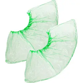 Бахилы одноразовые полиэтиленовые стандартной плотности 21 мкм зеленые (2,1 г, 50 пар в упаковке)