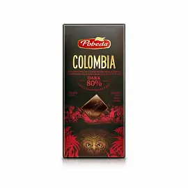 Шоколад Победа вкуса Колумбия горький 80% какао 100 г