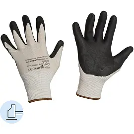 Перчатки защитные Scaffa Прогресс NY1350F-CC трикотажные с нитриловым покрытием серые/черные (15 класс, размер 8, M)