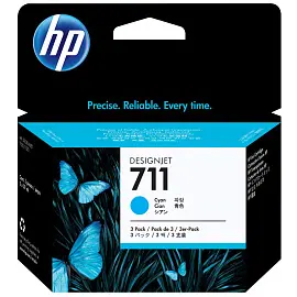 Картридж струйный HP 711 CZ134A голубой оригинальный (тройная упаковка)