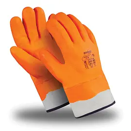 Перчатки морозостойкие MANIPULA НОРДИК КП, покрытие (облив) из ПВХ, р-р 11, оранжевые, ТР-08/WG-785