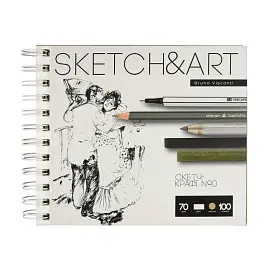 Скетчбук для рисования смешанные техники Bruno Visconti Sketch&Art Легкий крафт 180х155 мм 100 листов