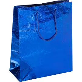Пакет подарочный голография, синий, 18х21х8см, GBZ092 blue