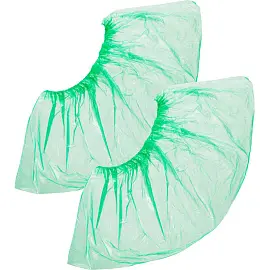 Бахилы одноразовые полиэтиленовые текстурированные 2.8 г зеленые (50 пар в упаковке)