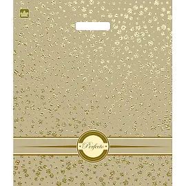 Пакет полиэтиленовый Голди золотистый 42х48 см с вырубной ручкой (25 штук в упаковке)