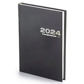 Ежедневник датированный 2024 год Альт бумвинил А5+ 168 листов черный