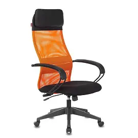 Кресло для руководителя Easy Chair 655 TTW оранжевое/черное (искусственная кожа/сетка/ткань, пластик)