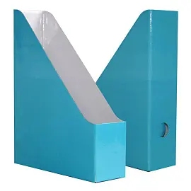 Лоток вертикальный для бумаг 75 мм Attache Selection Flamingo картонный голубой (2 штуки в упаковке)
