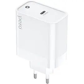 Зарядное устройство сетевое PERO TC16 GaN, USB-C PD, 65W белый