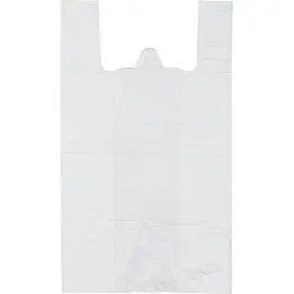 Пакет-майка ПНД 9 мкм белый (16+12х30 см, 100 штук в упаковке)