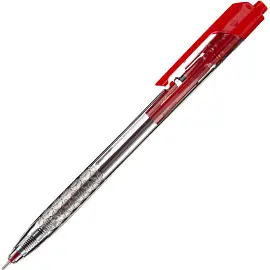 Ручка шариковая автоматическая Deli Arrow красная (толщина линии 0.35 мм)