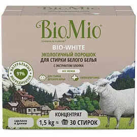Порошок стиральный автомат BioMio Bio White 1.5 кг (для белого белья)