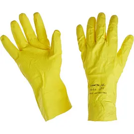 Перчатки КЩС латексные Ansell AlphaTec Эконохэндс 87-190 желтые (размер 9,5-10, XL)