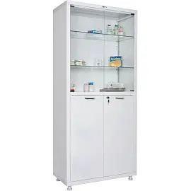 Шкаф медицинский 2-створчатый HILFE "МД 2 1780/SG" 1850х800х400 мм, стекло, белый, S26199205509